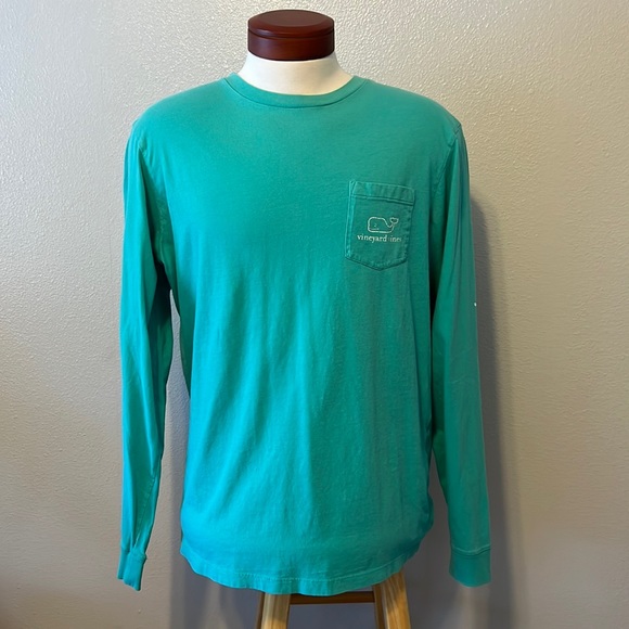 Vineyard Vines Long Sleeve T-Shirt Sea Green Men’s Size Medium - Picture 1 of 9